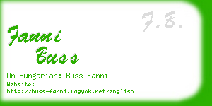 fanni buss business card